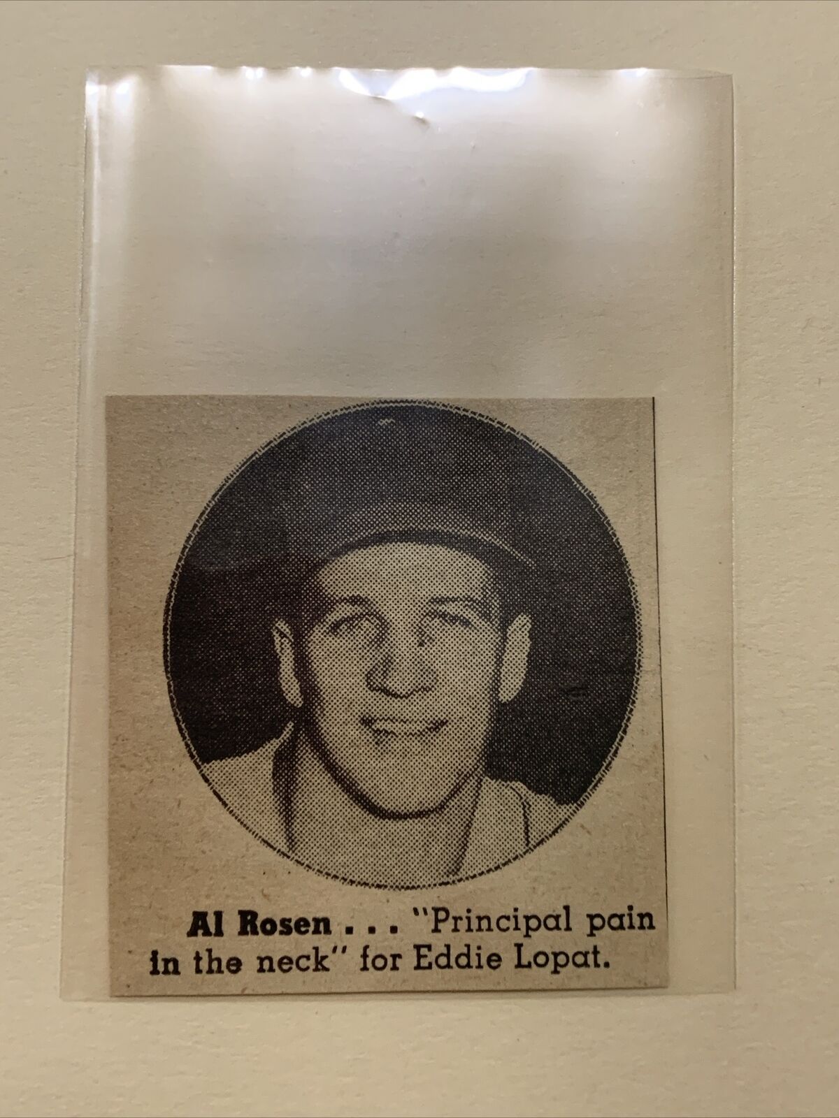 Al Rosen Cleveland Indians 1954 Sporting News Baseball Panel