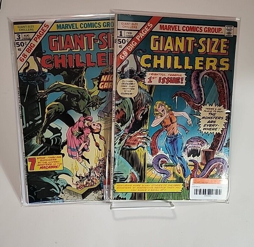 Giant-Size Chillers #1 & #3 (Marvel Comics 1975) John Romita Sr 