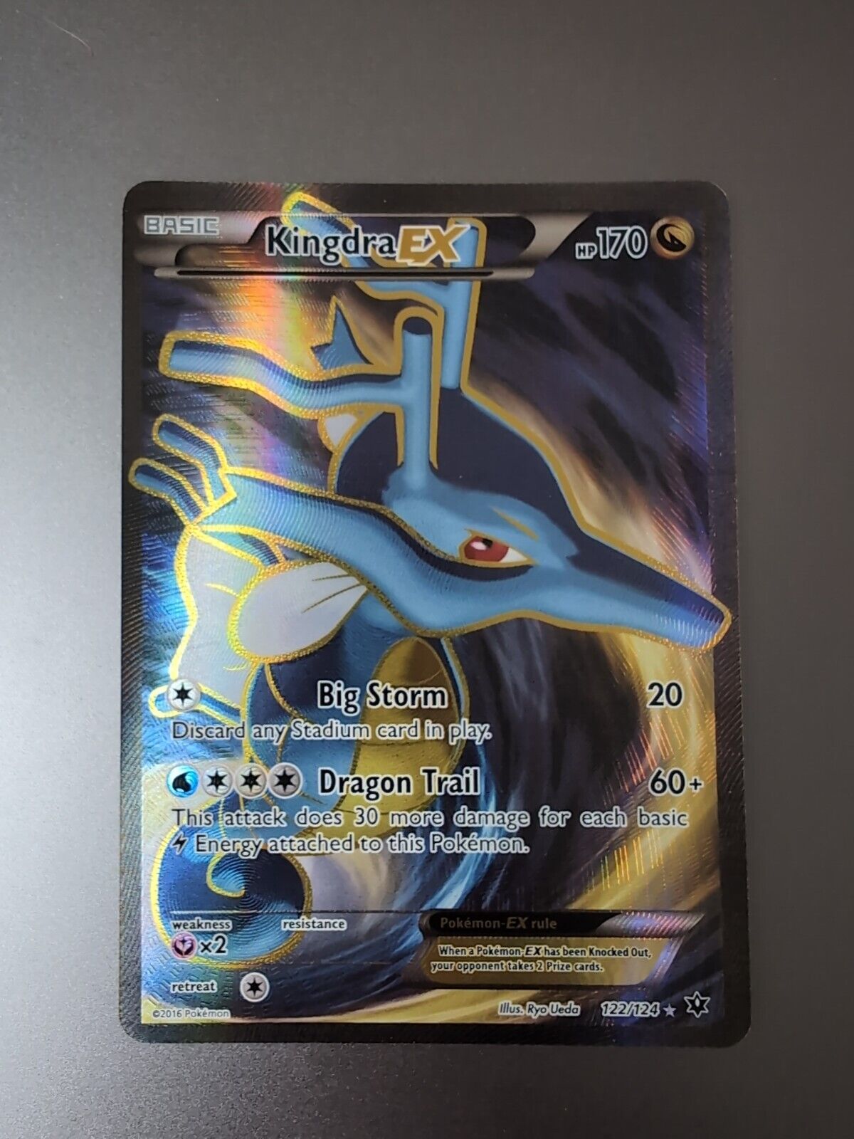 Kingdra EX 122/124 Fates Collide Full Art Pokemon Card in Excellent Condition