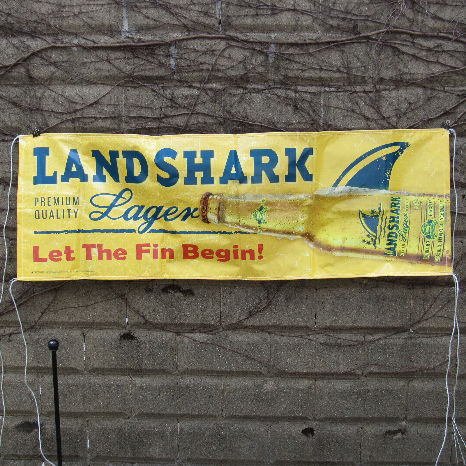 Landshark Lager 6' x 2' Vinyl Banner, Let The Fin Begin, 2008 Margaritaville