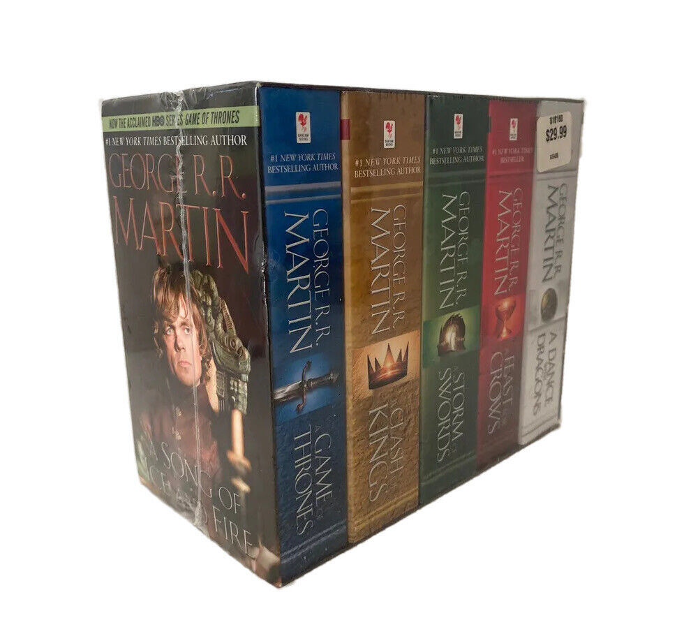 George R. R. Martin\'s A Game of Thrones 5 Books Set Song of Ice and Fire Sealed