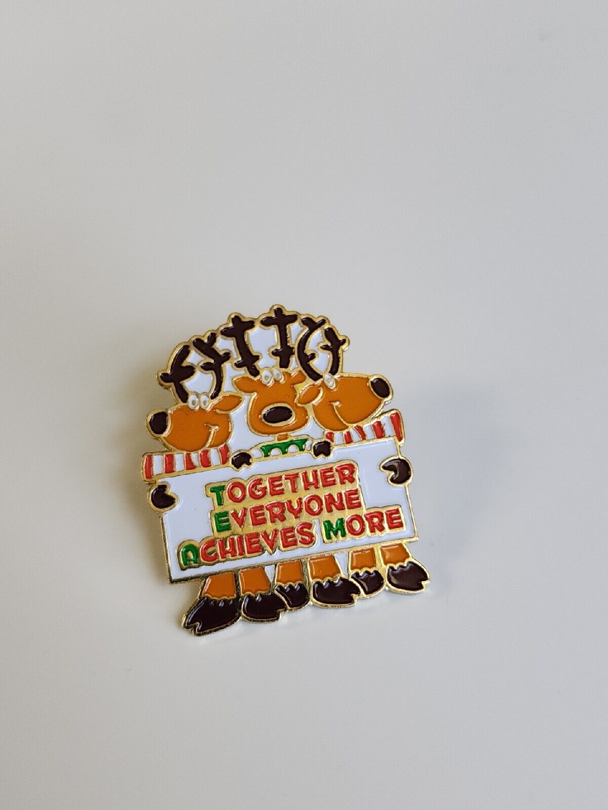 Together Everyone Achieves Mores Holiday Reindeer Lapel Pin