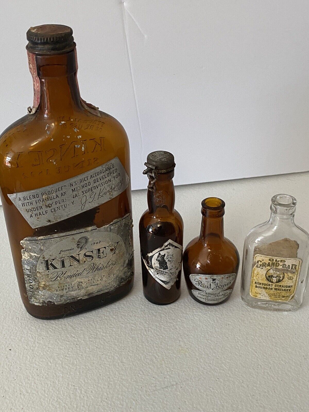 Vintage Antique Liquor Bottles * Early 1900's Collector Bottles- Empty- Lot of 4