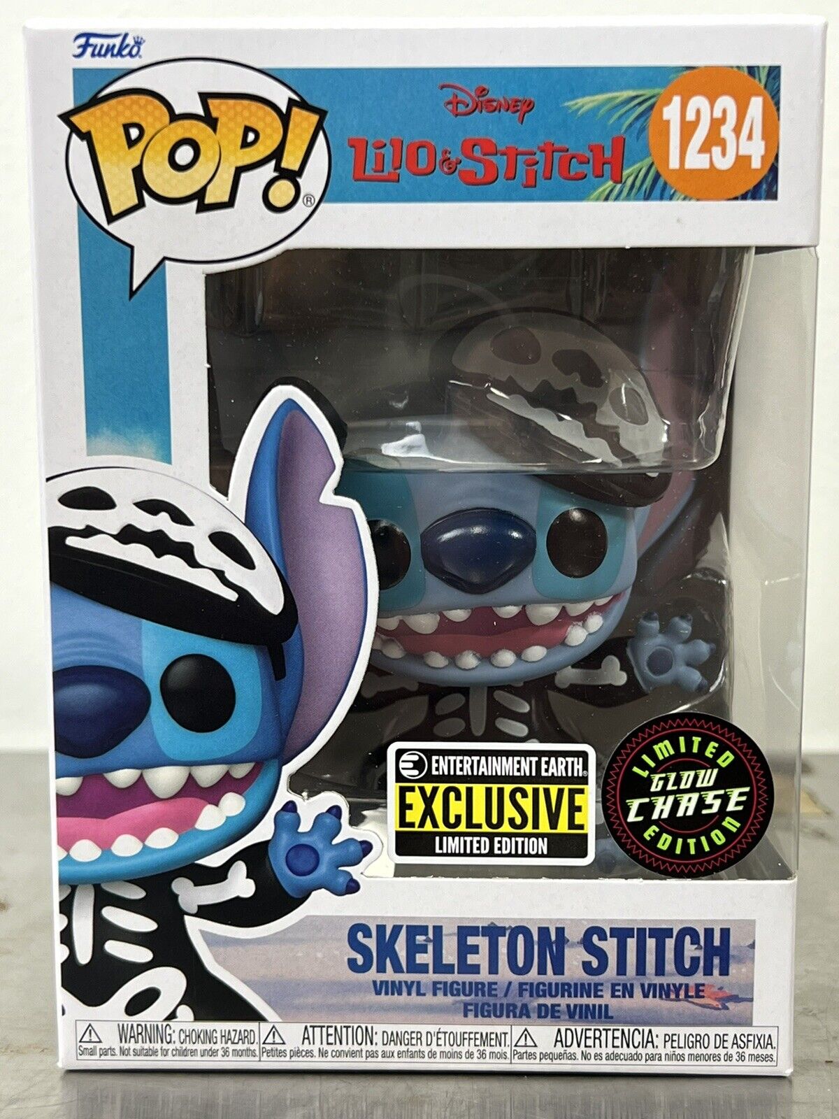 Funko POP Lilo & Stitch Skeleton Stitch EE Exclusive CHASE - Mint in Protector