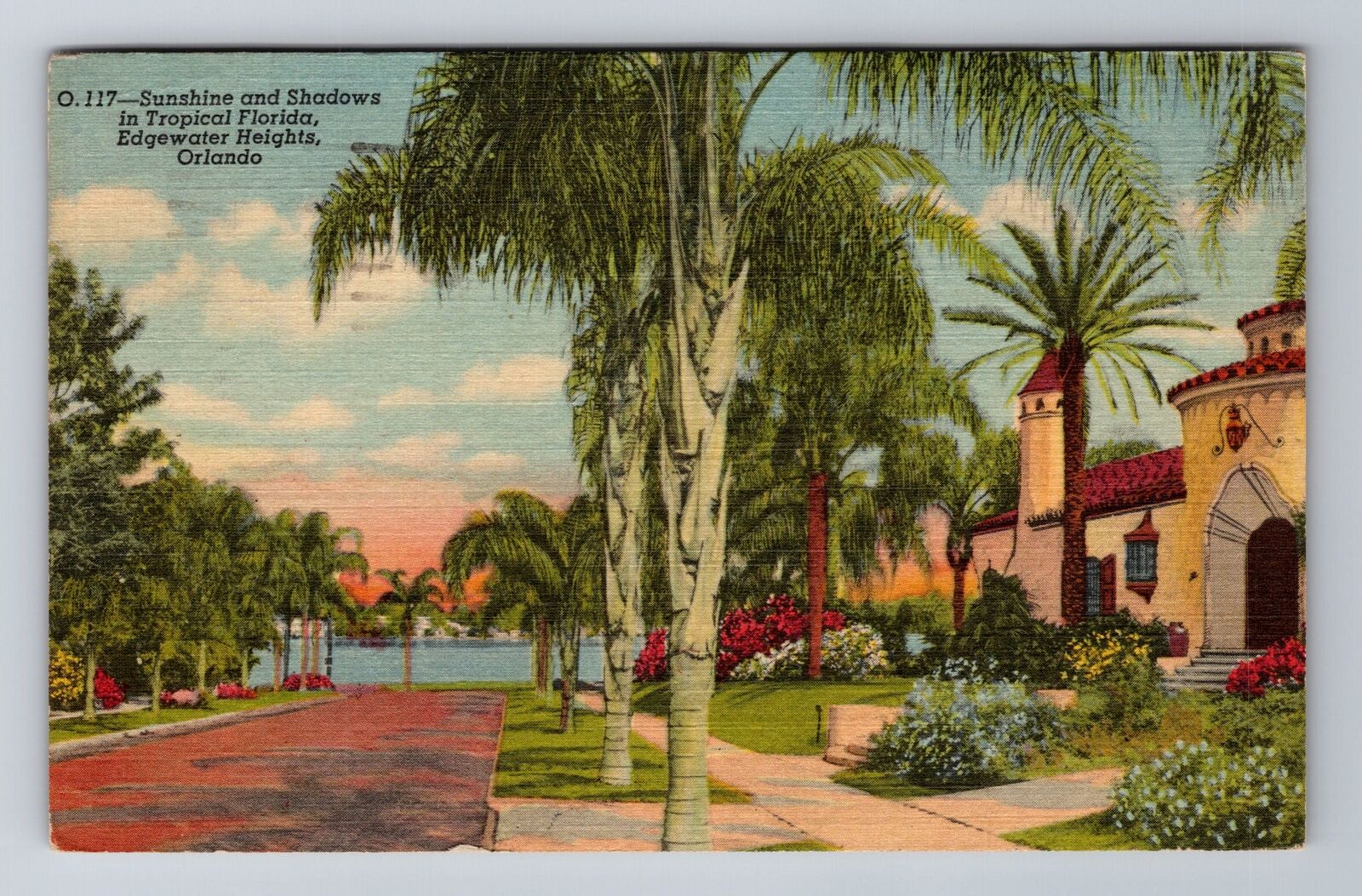 Orlando FL-Florida, Edgewater Heights Tropical Residence, Vintage c1956 Postcard