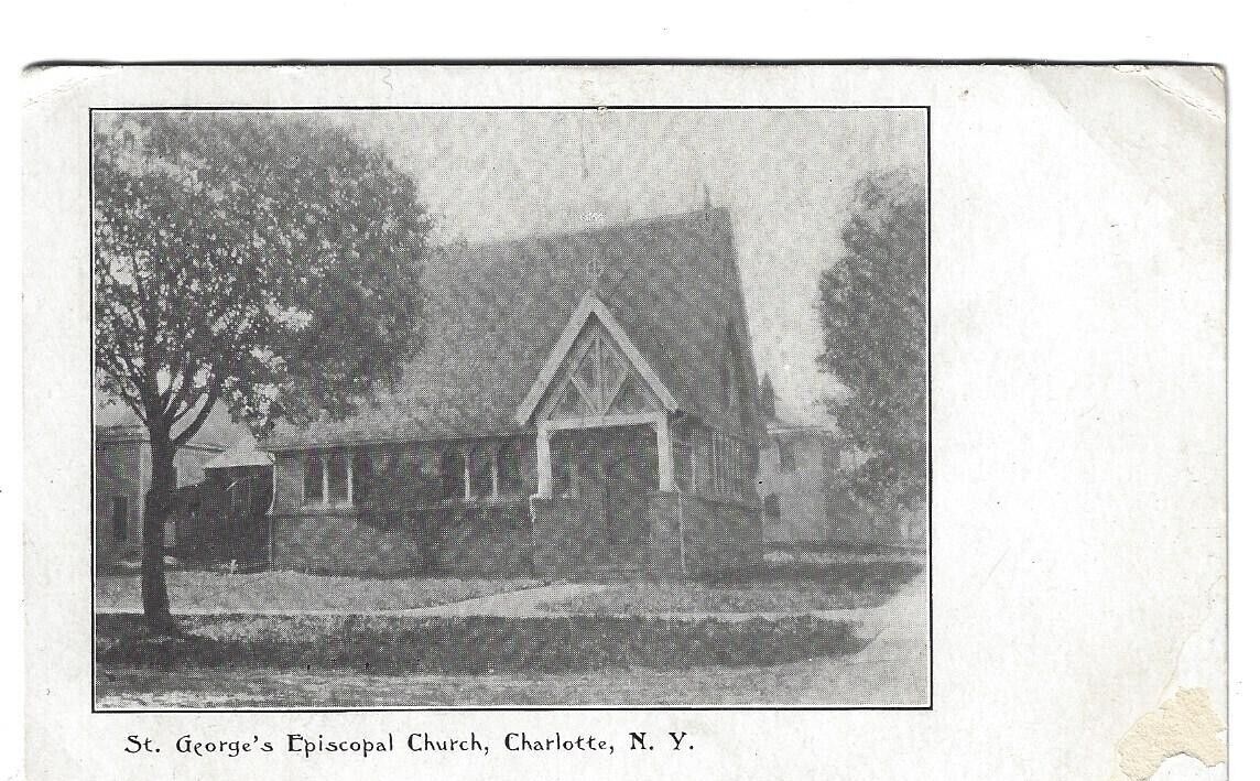 Rochester NY St George\'s Episcopal Church Charlotte NY 1901-07 Postcard