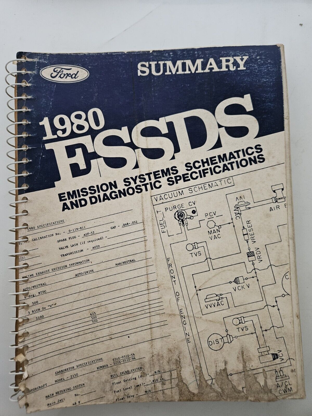 1980 FORD ESSDS EMISSION SYSTEMS SPECIFICATIONS SOFTCOVER BOOK 