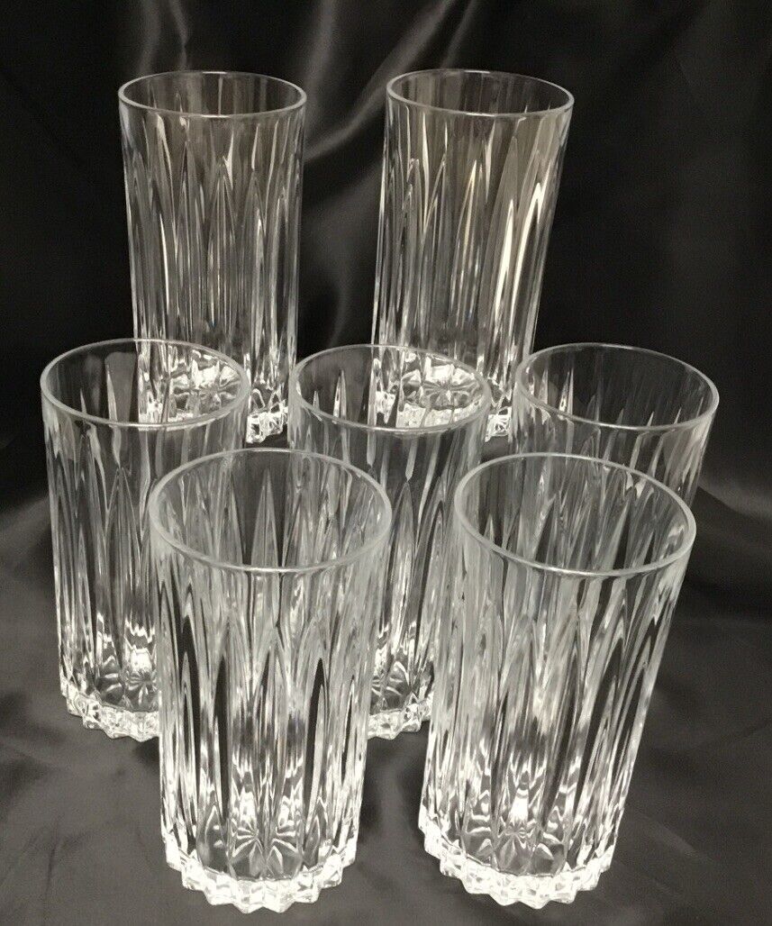 Crystal Glasses Beautiful Luminous 10 Oz  Drinking Glasses Set Of 7 Unbranded