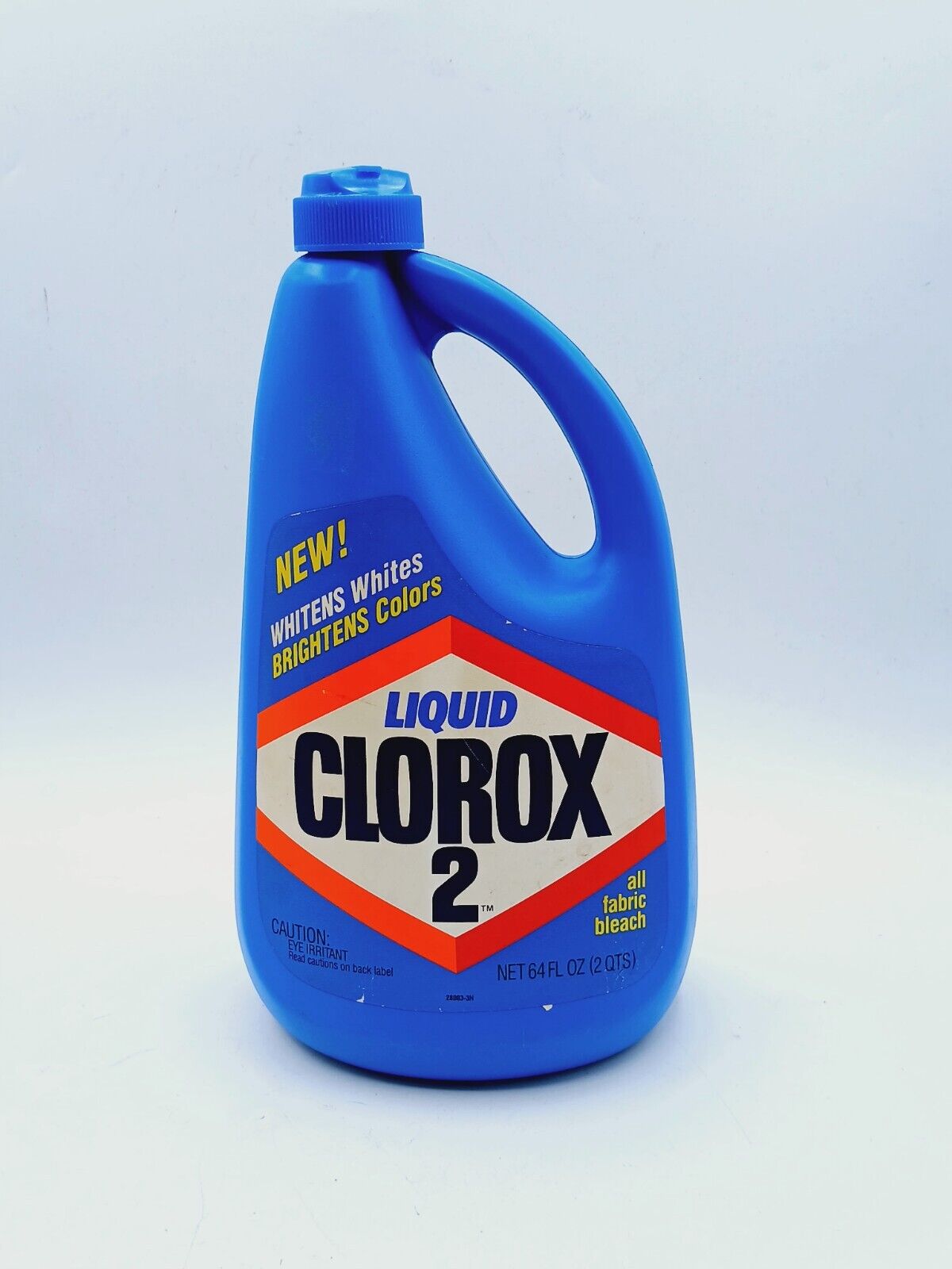 Vintage 1985 Clorox 2 Liquid All Fabric Bleach 64 Fl Oz Plastic Bottle 1/3 Full