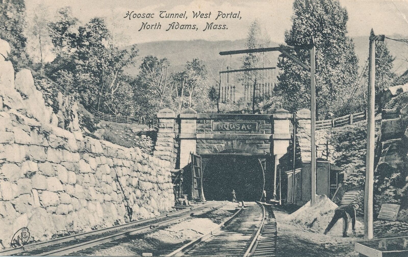 NORTH ADAMS MA - Hoosac Tunnel West Portal Postcard