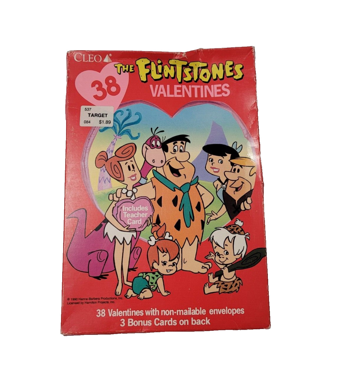 NOS Vtg 1990 Cleo 38 Valentines Cards The Flintstones W Envelopes  Sealed Box