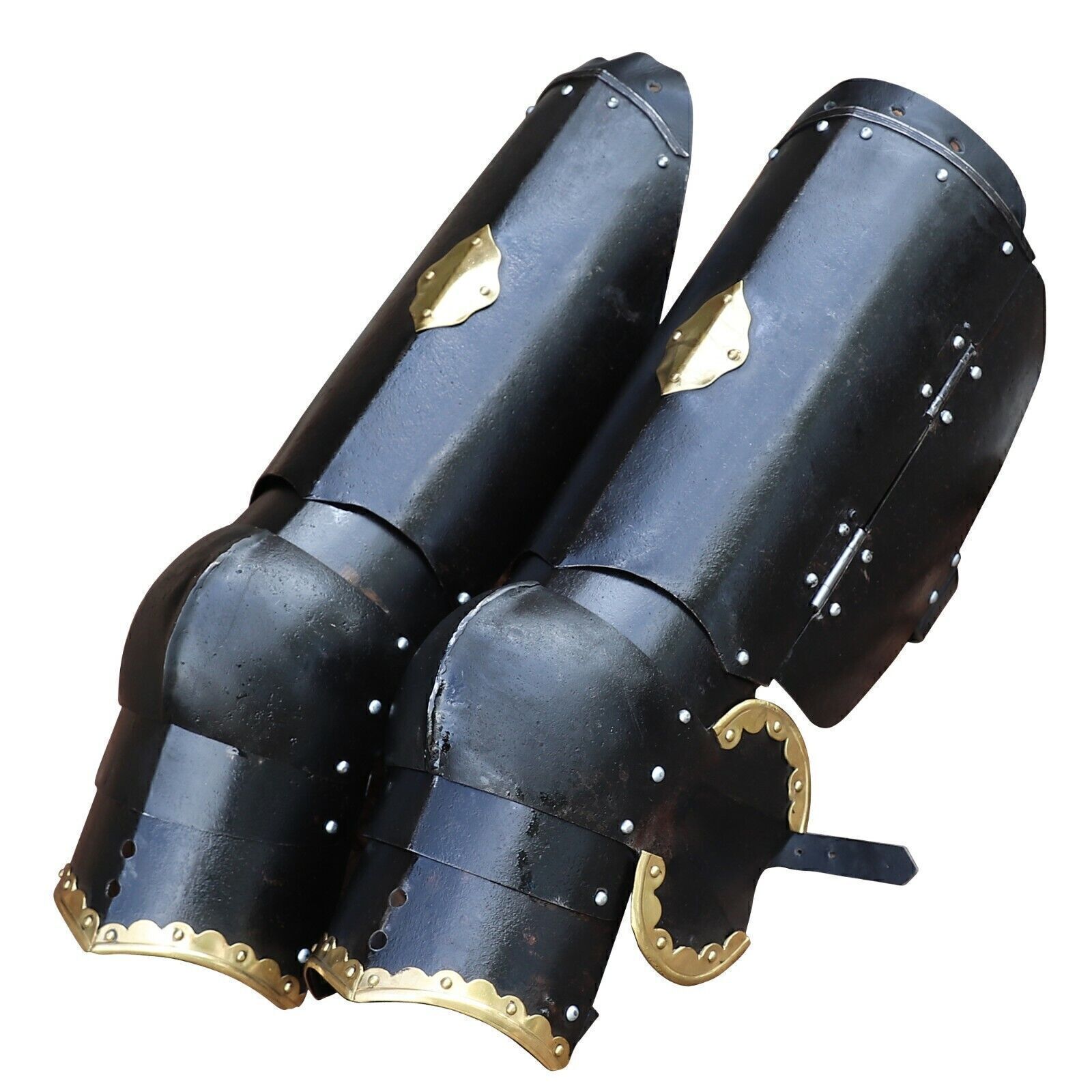 The Cursed Black Knight Functional Steel Practice Training Medieval Leg Armor