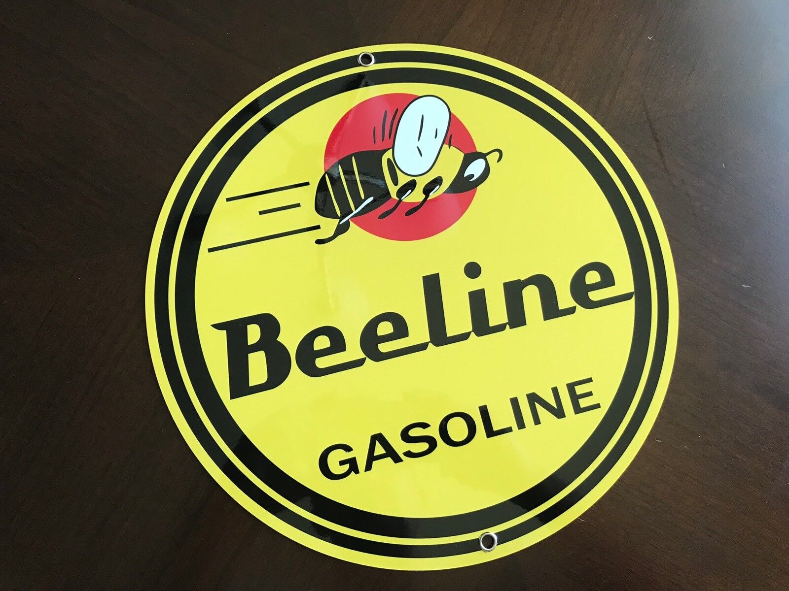 Beeline gasoline garage man cave  vintage sign baked