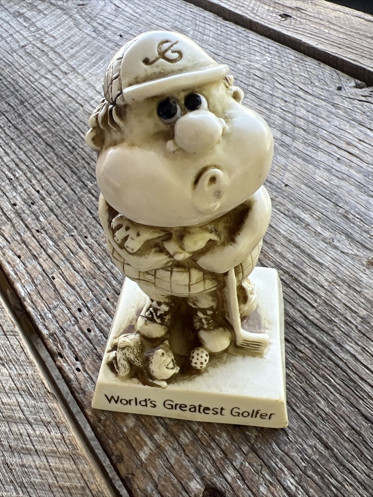 Vintage Russ Berrie & Co Figurine - World\'s Greatest Golfer - 1977 - Made in USA