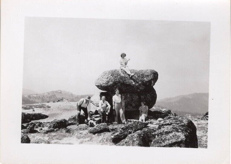 Photo high up on boulders rocks measures 3 3/4\
