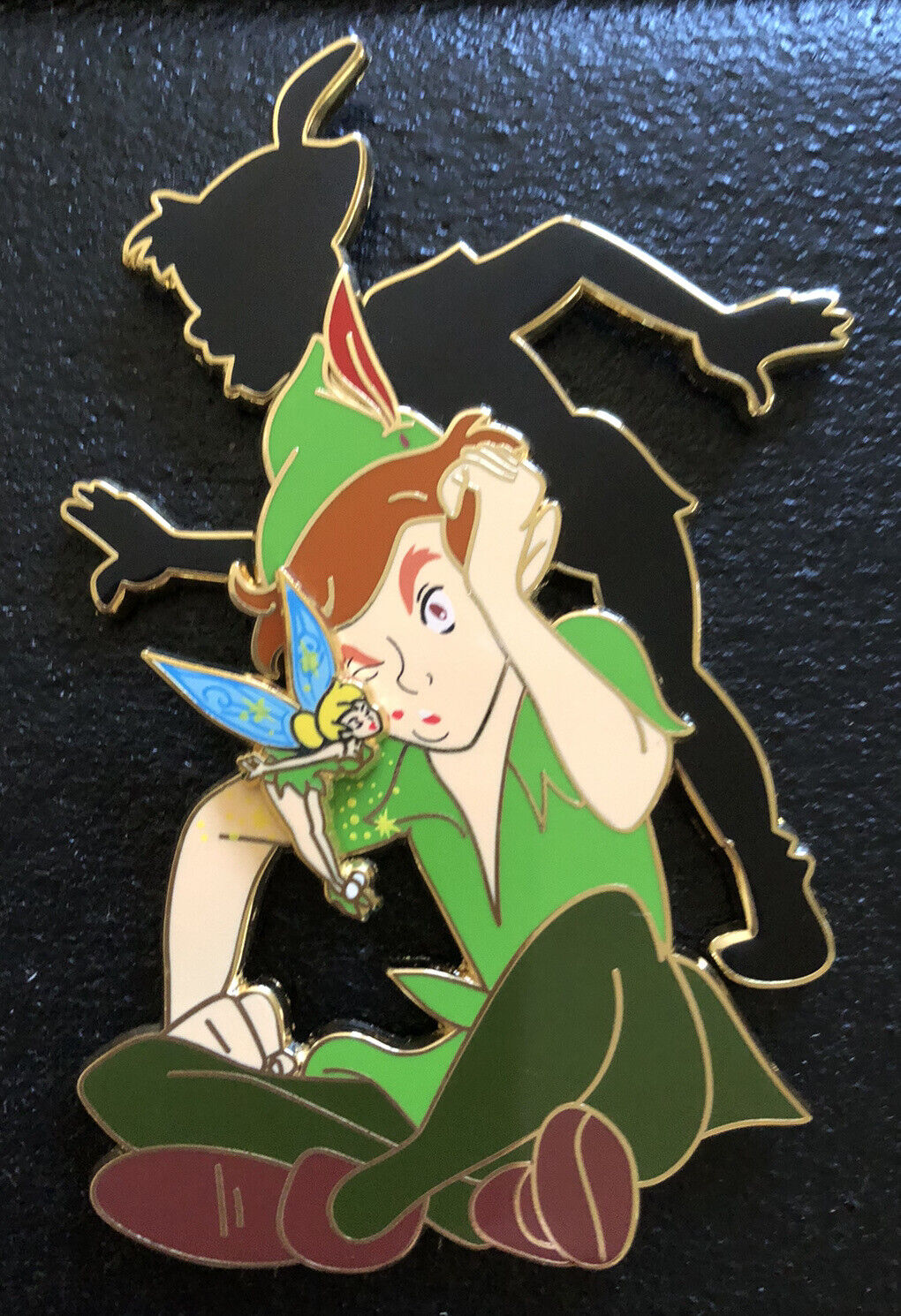 Peter Pan & his Shadow with Tinker Bell Jumbo Fantasy Pin by BunnyxYoyo - LE 50