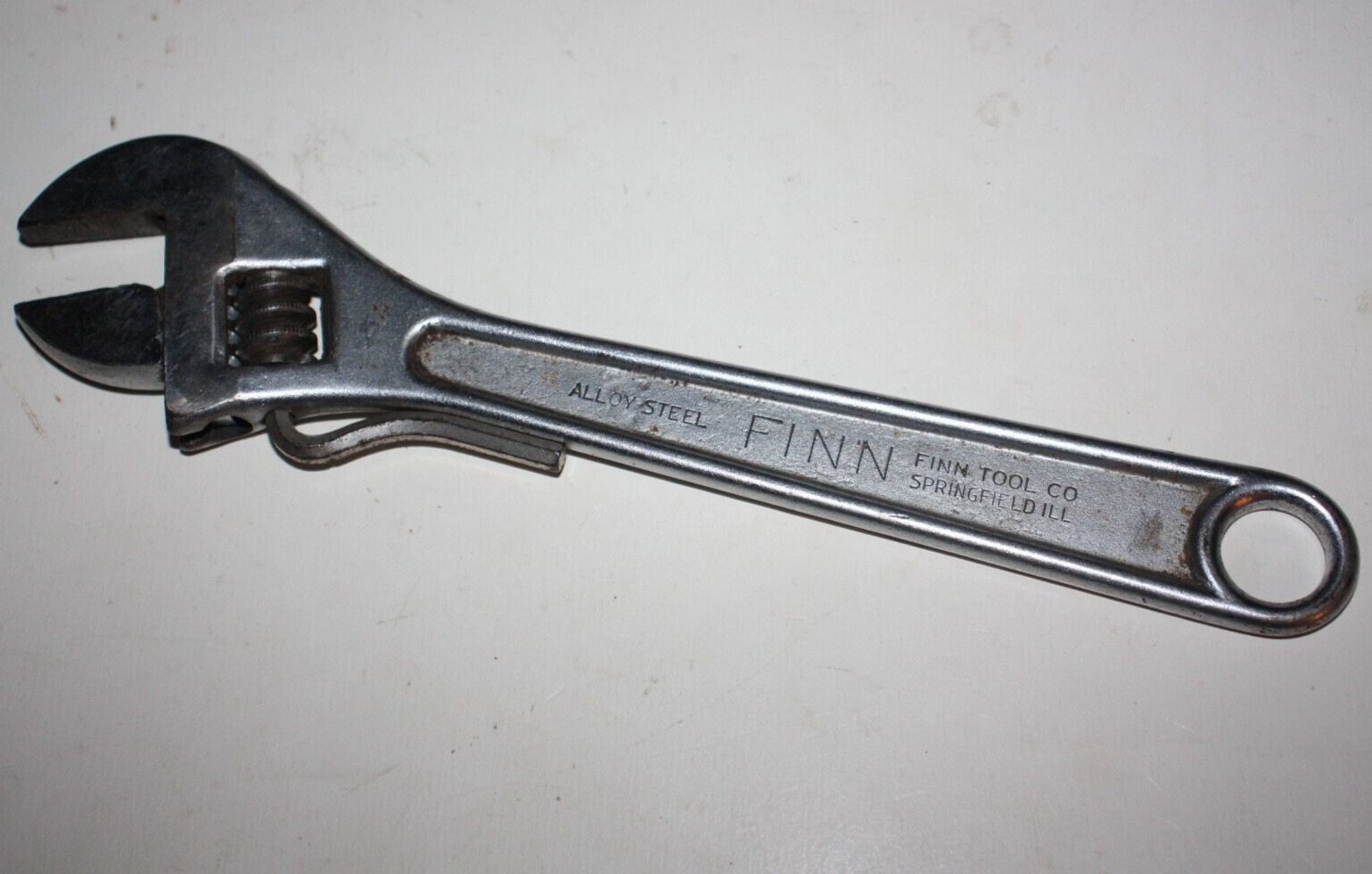 Vintage Finn Tool Co. Adjustable Wrench with Tightening Lever Springfield, IL