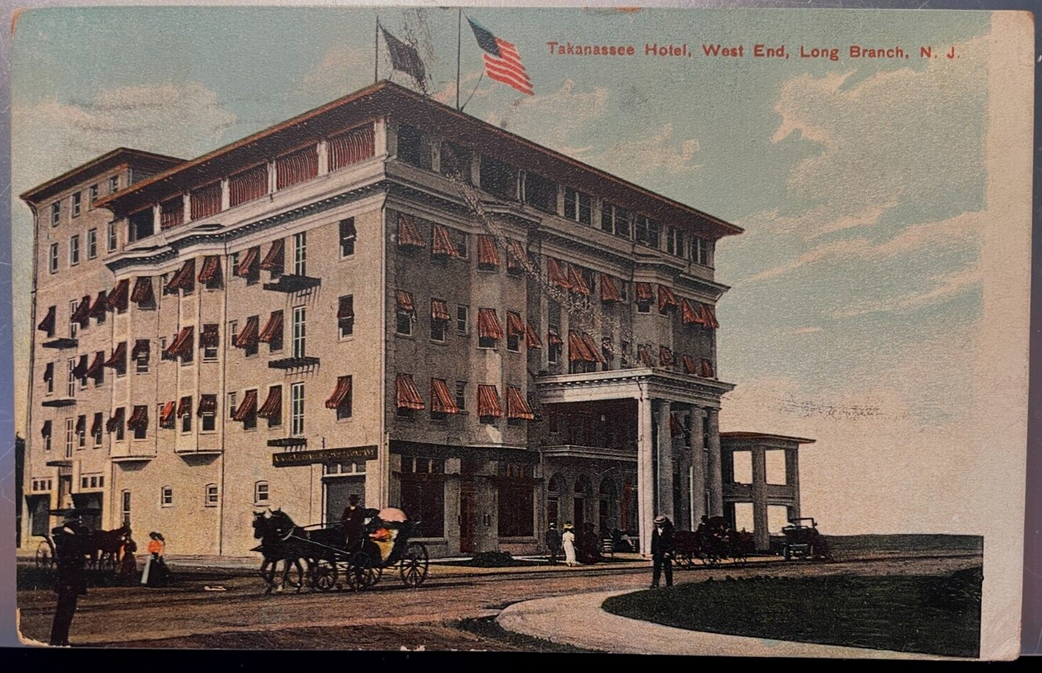 Vintage Postcard 1908 The Takanassee Hotel, W. End, Long Branch, New Jersey (NJ)