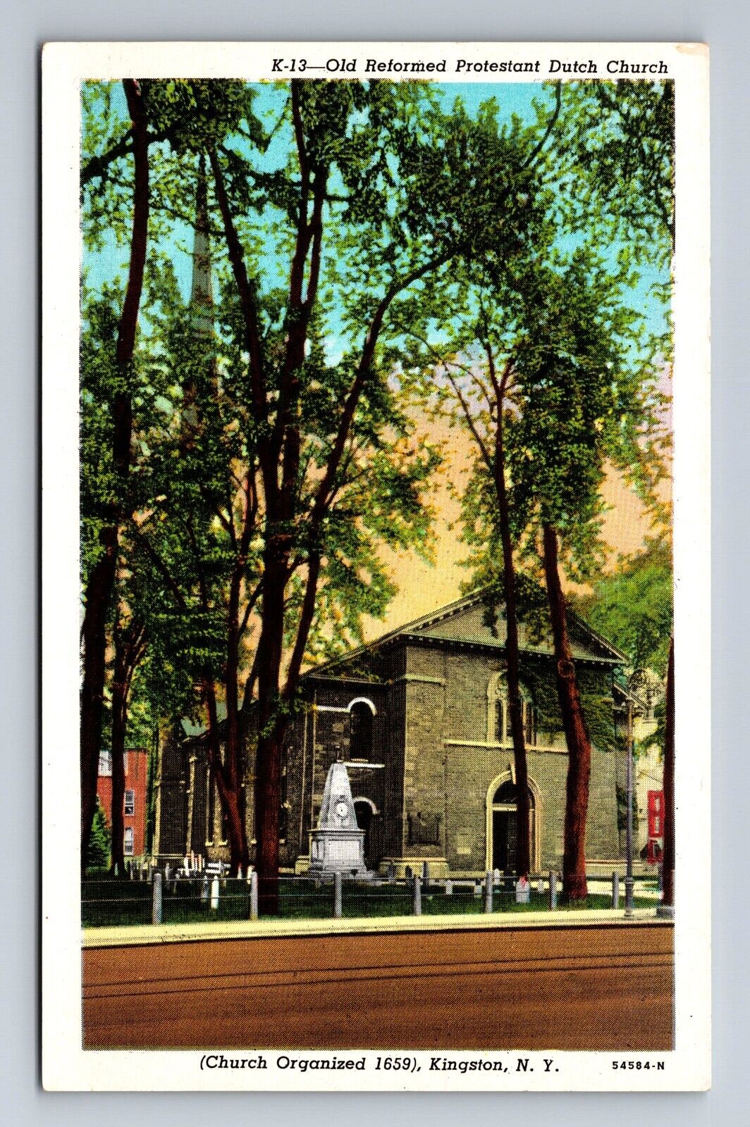 Old Reformed Protestant Dutch Church Organized 1659 Kingston New York Postcard