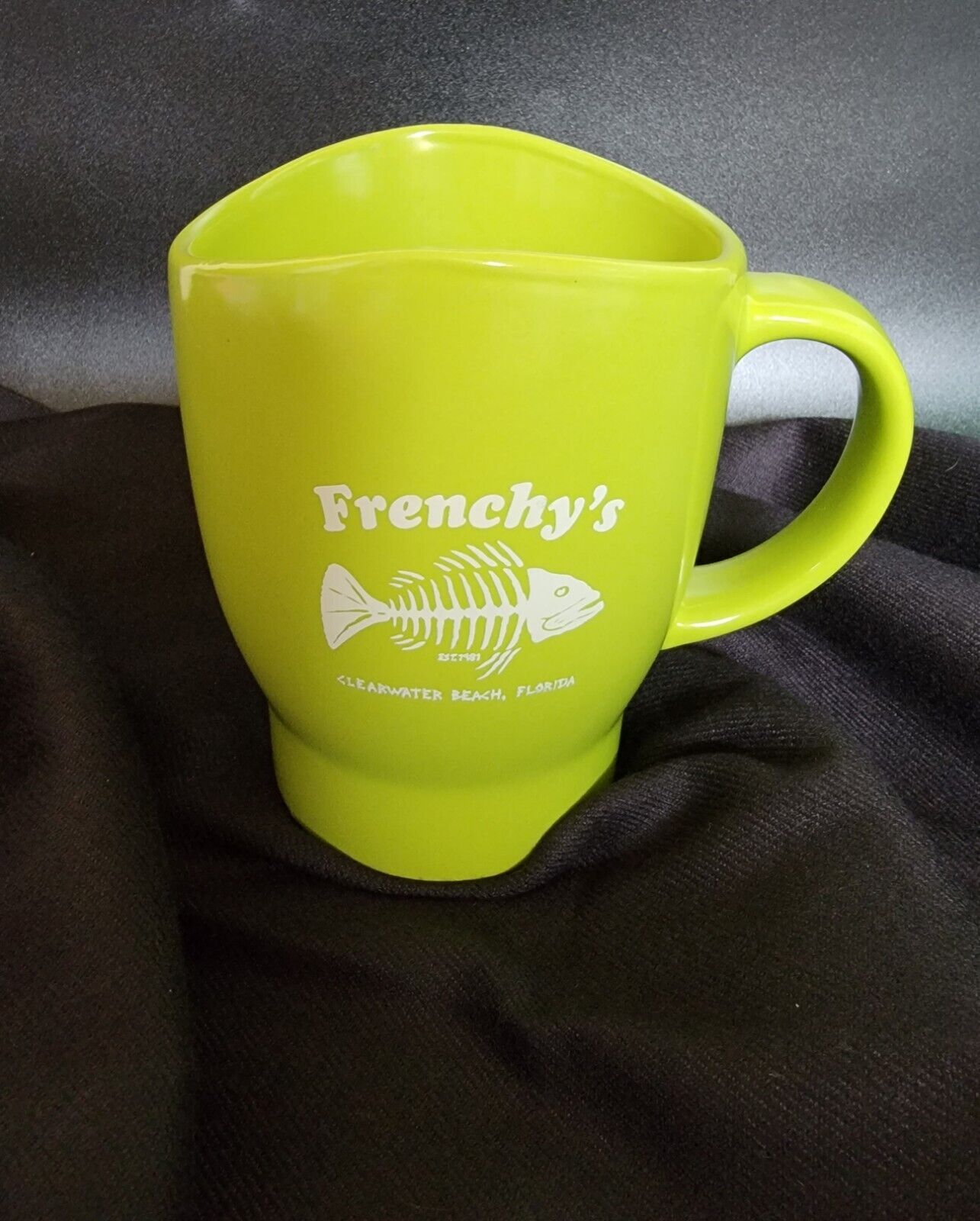 Frenchy\'s Restaurant Coffee Cup Clearwater Beach, Florida Green Fish Bone Mug