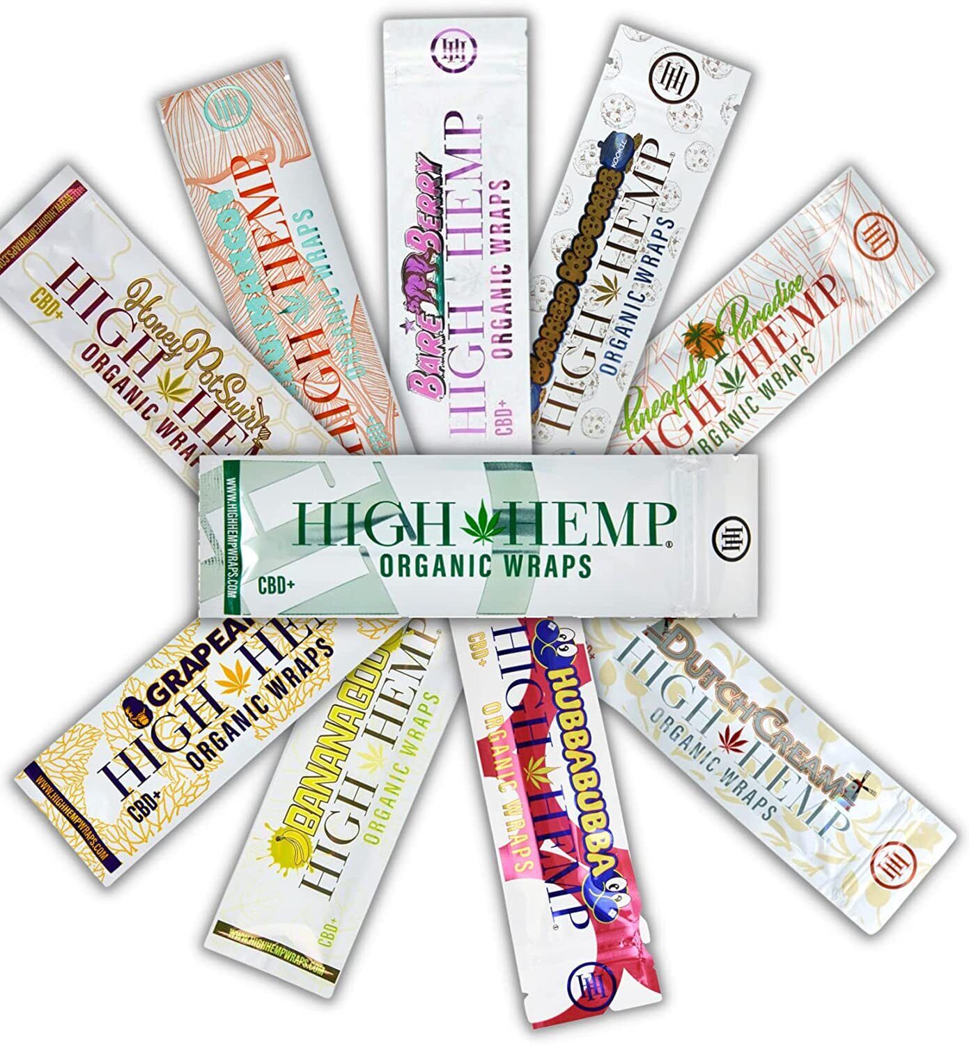 High Hemp Cigarette Rolling Paper Individually Wrapped  Variety Gift Pack (10...