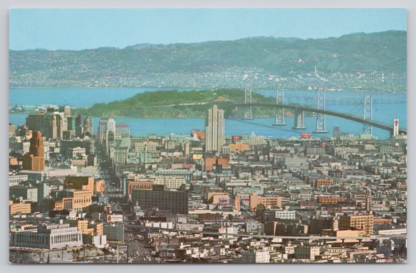Aerial View of San Francisco California CA Bay Bridge Berkley Hills Postcard