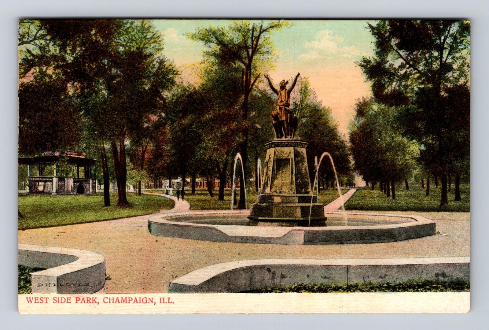 Champaign IL-Illinois, West Side Park, Antique, Vintage Souvenir Postcard