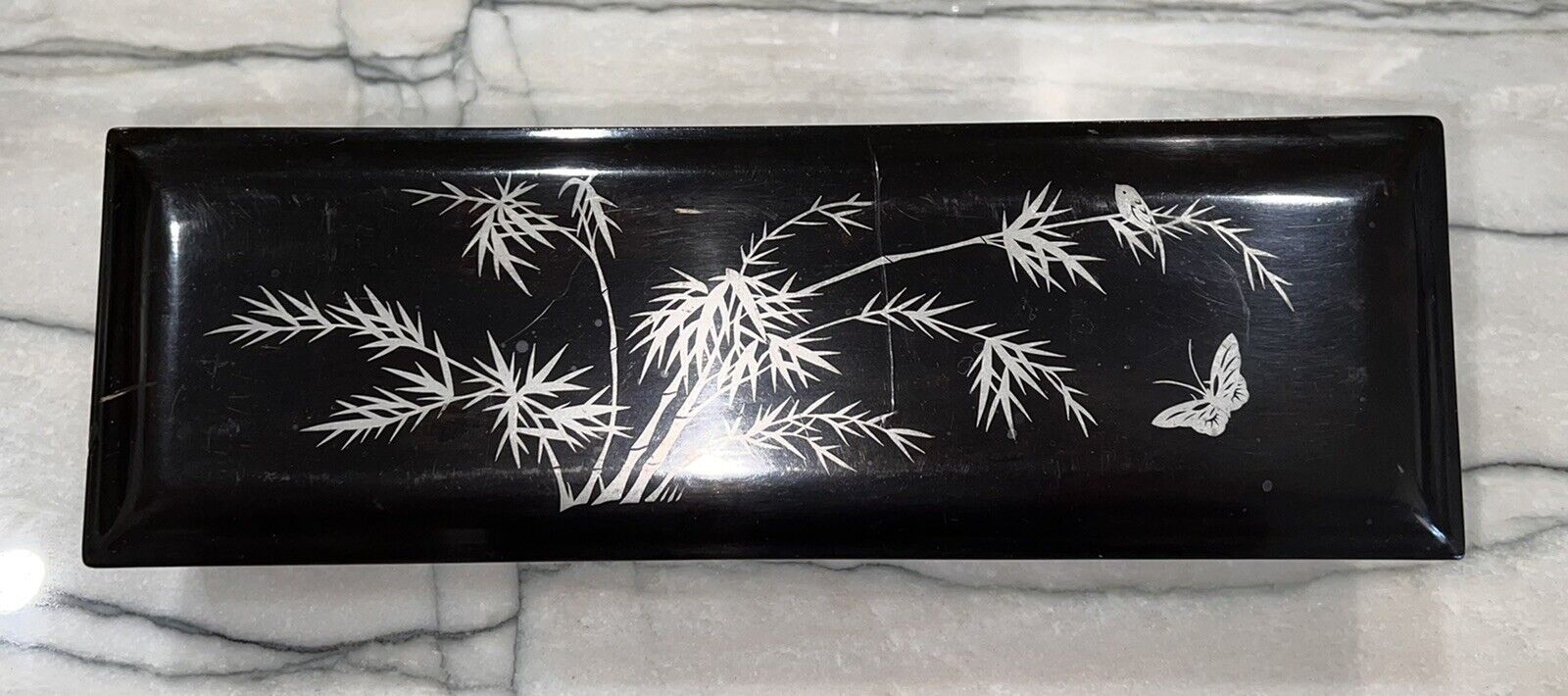1920s Beautiful Inlay .925 Leng Hing Foochow compartment black lacquer box china