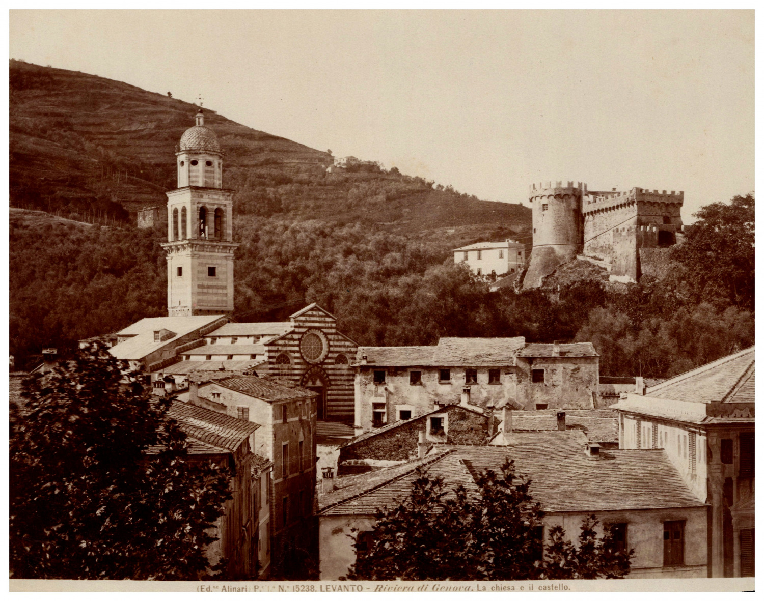 Italie, Levanto, Genoa Riviera, Church and Castle, Ed. Vintage Alinari