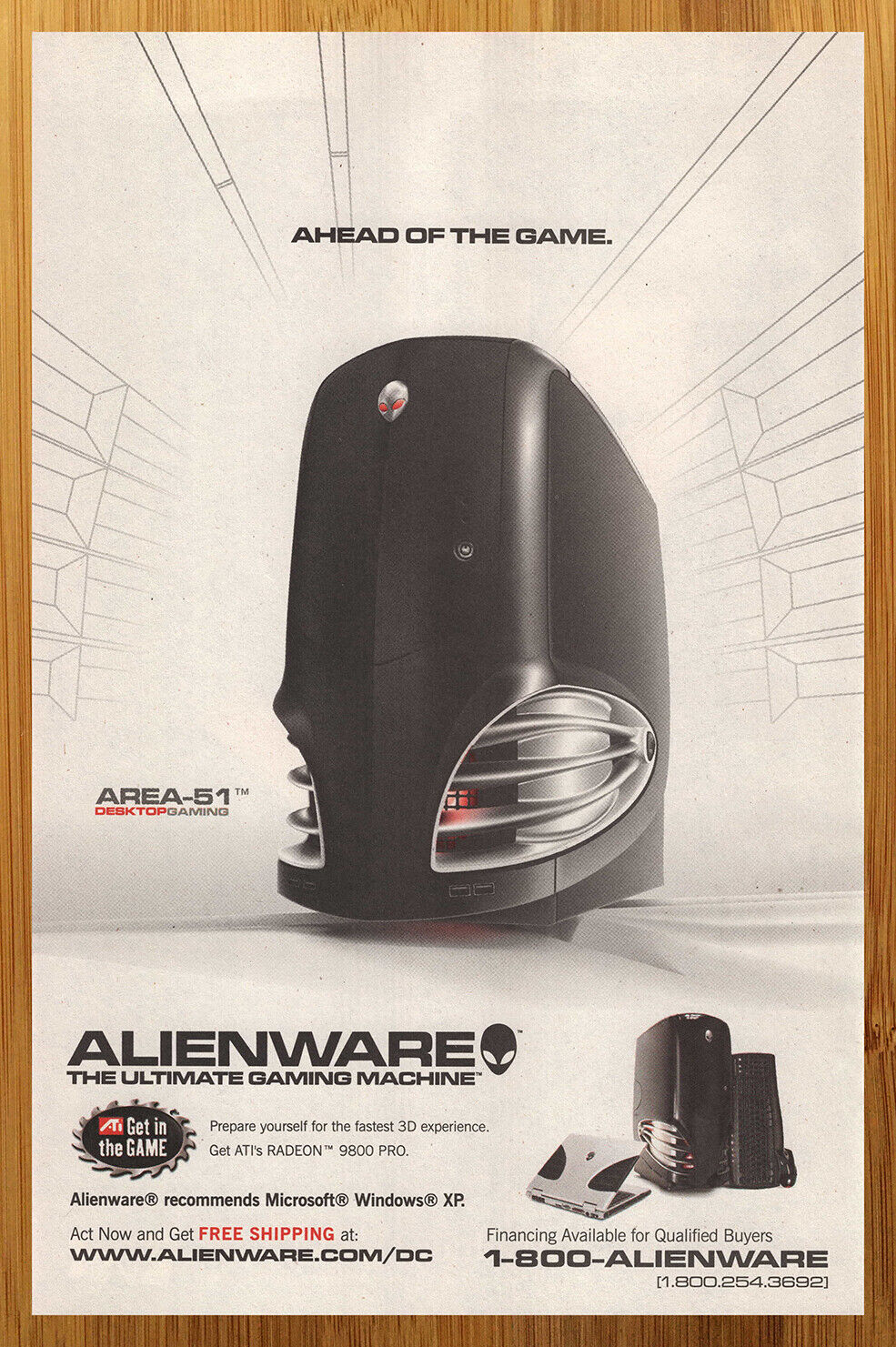 2003 Alienware Area 51 Gaming PC Print Ad/Poster ATI Radeon 9800 Pro Computer