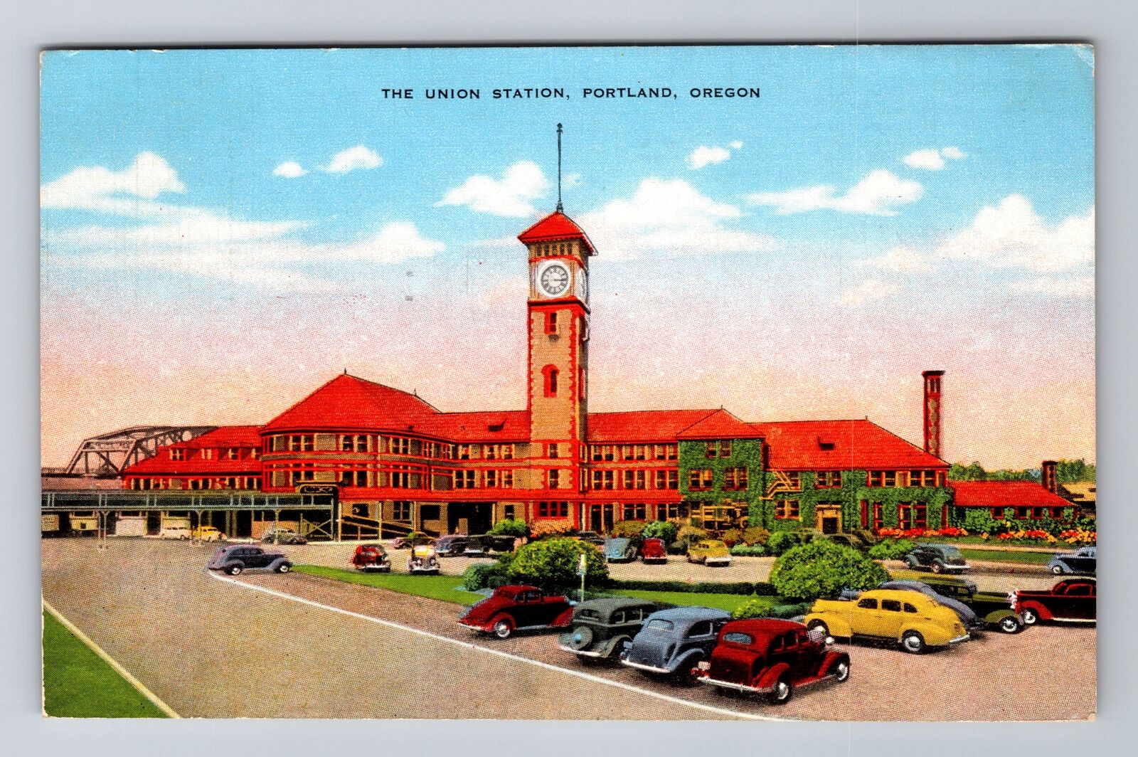 Portland OR- Oregon, The Union Station, Antique, Vintage c1947 Souvenir Postcard