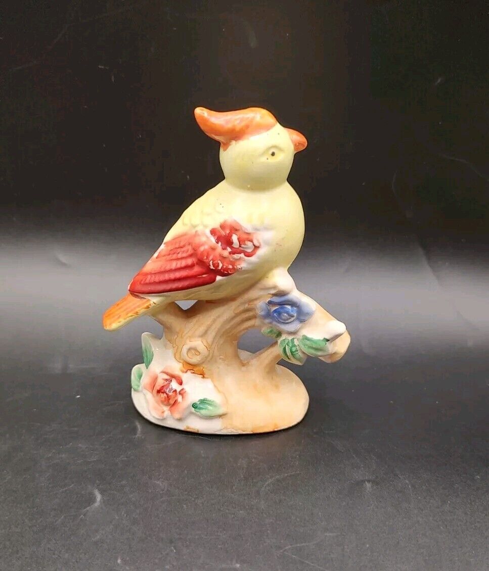 Vtg Occupied Japan Ceramic Yellow Bird Figurine