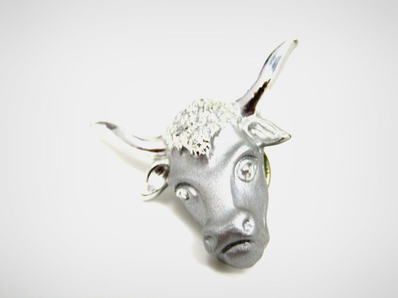 Vintage Collectible Pin: Steer Head Silver Tone Beautiful Western Theme
