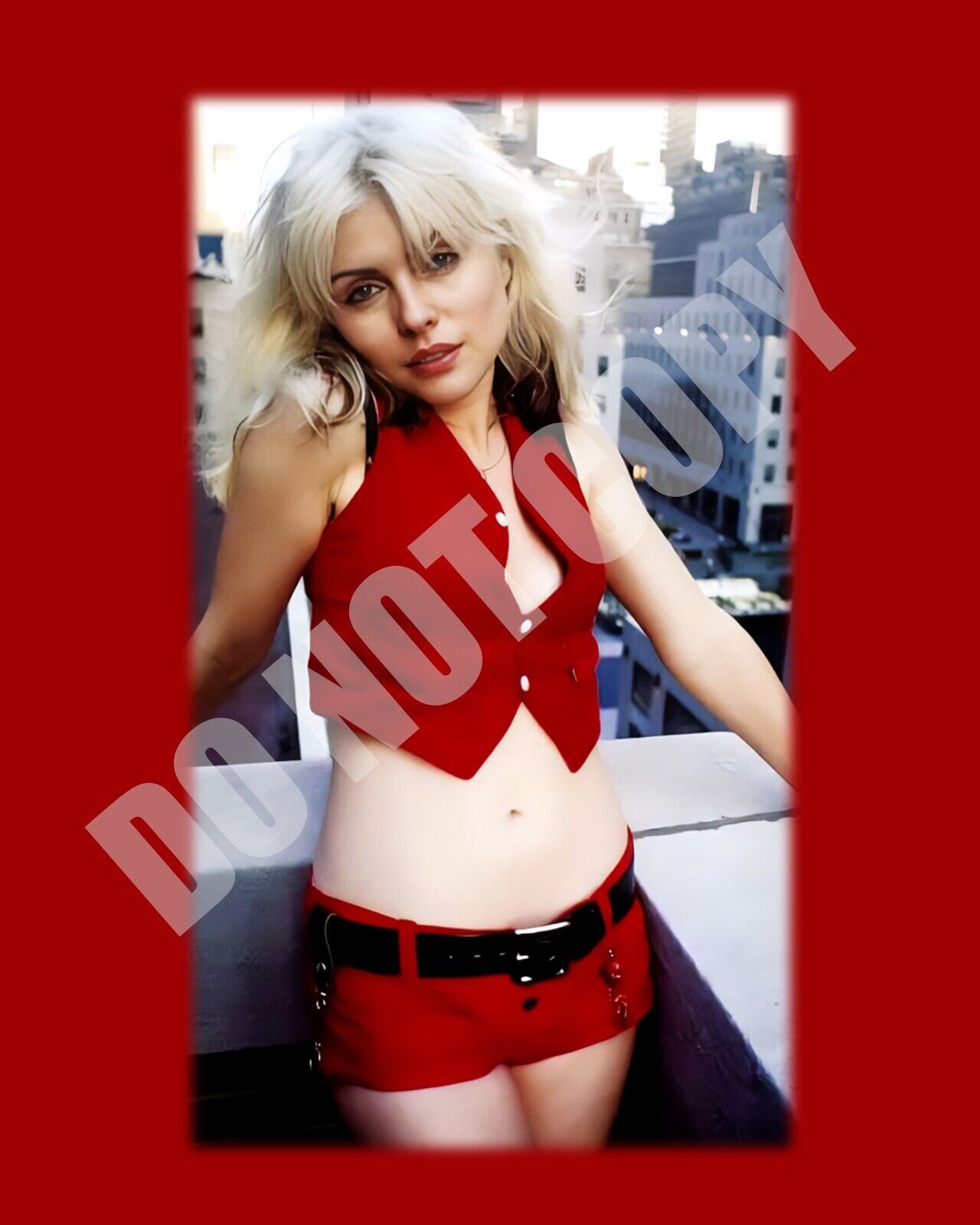 Debbie Harry Blondie Wearing Just Red New Wave Music 8x10 Photo