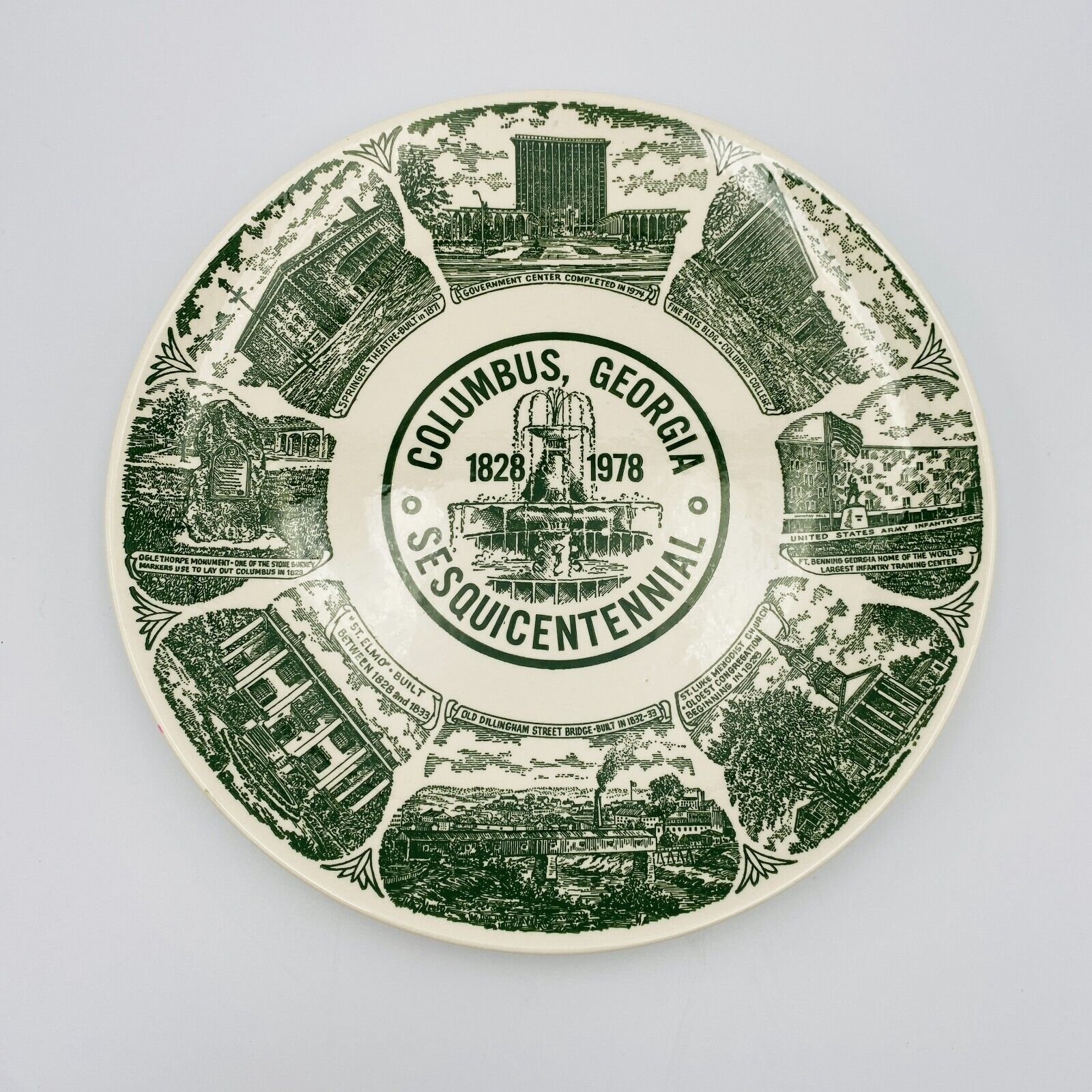 Kettlesprings Kilns Columbus Georgia Sesquicentennial Commemorative Plate