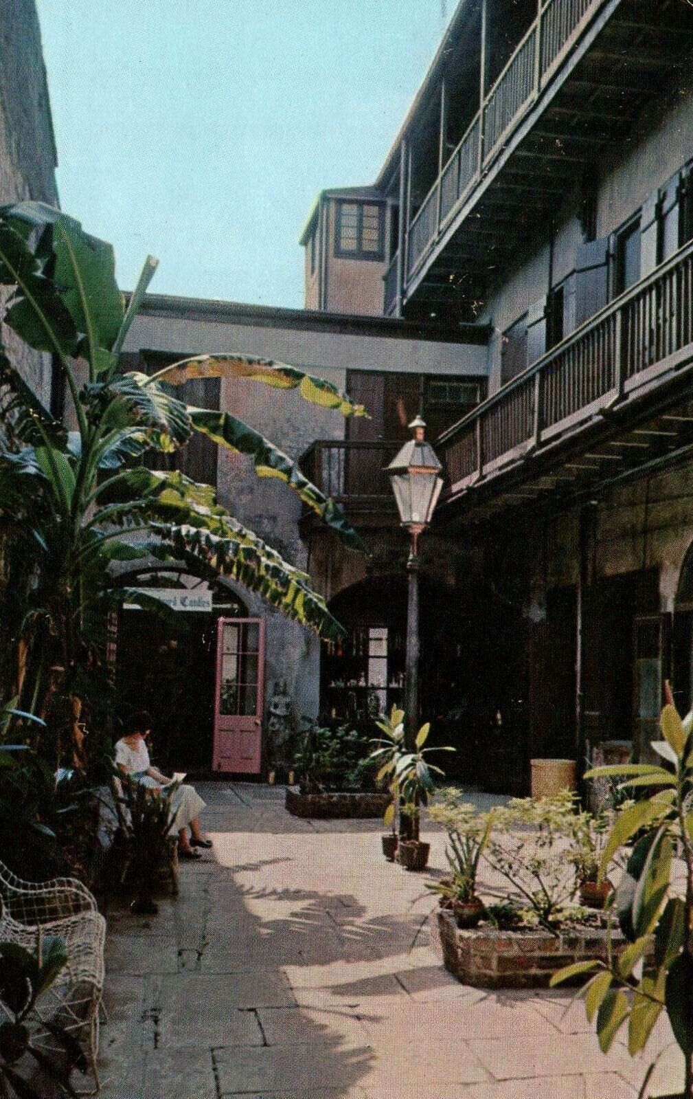 Courtyard Candles Typical French Quarters New Orleans Vintage Postcard Unposted