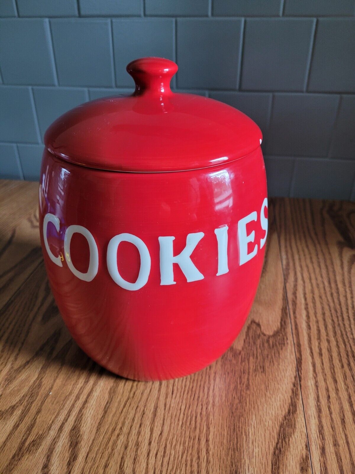 Espana Lifestyle Red Ceramic Hand Painted Cookie Jar 10\