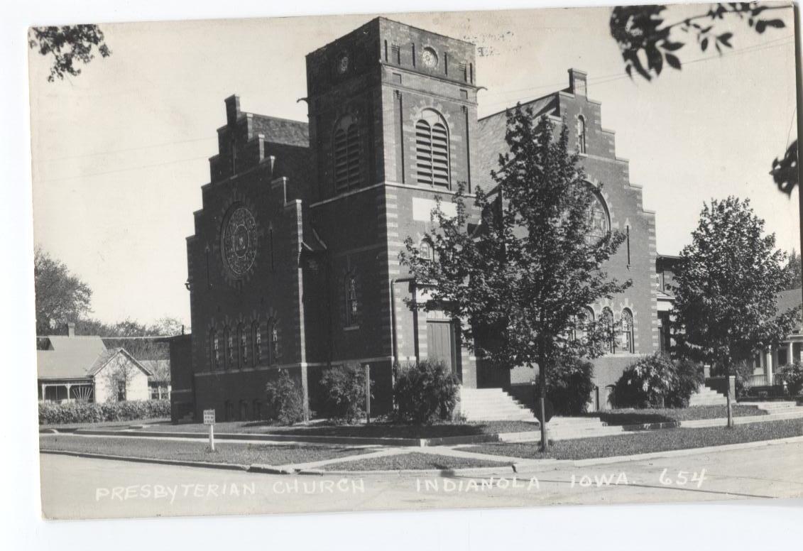 RPPC Postcard Presbyterian Church Indianola Iowa IA 