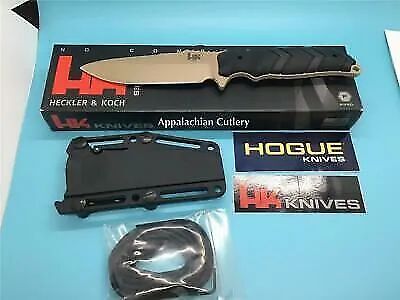 Heckler & Koch Fray Fixed Blade Clip Dark Earth Knife + Sheath USA 55253