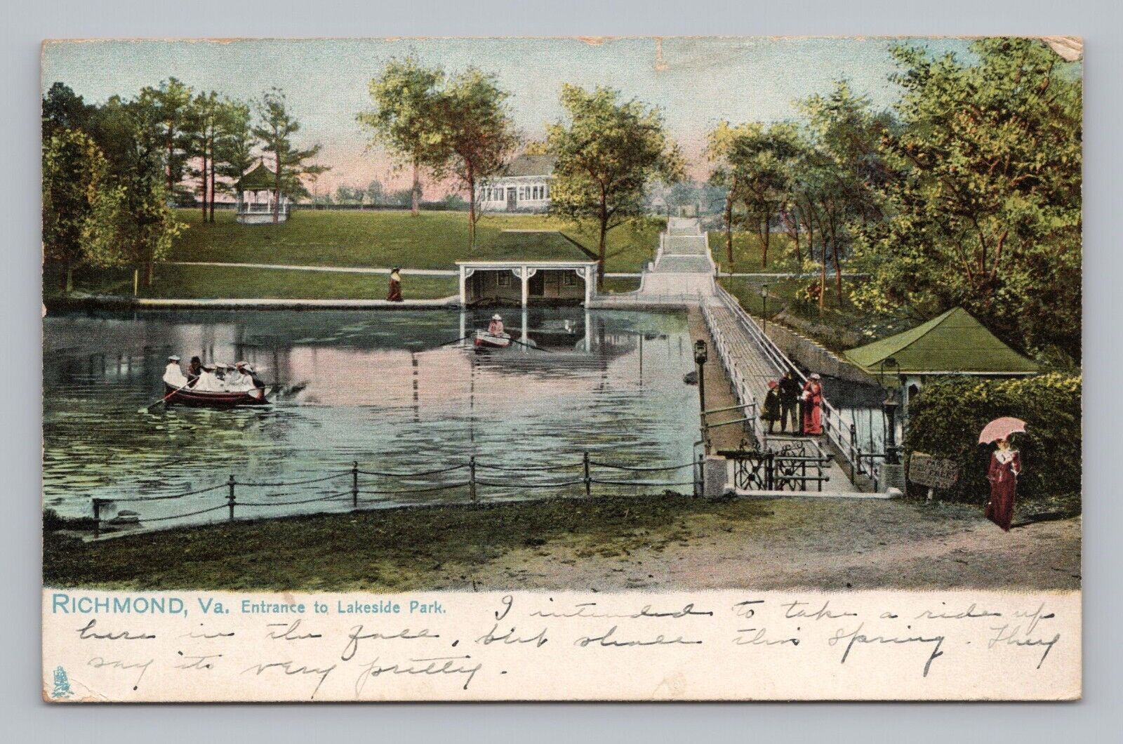 Postcard Entrance to Lakeside Park Richmond Virginia c1910 Tuck\'s Post Card
