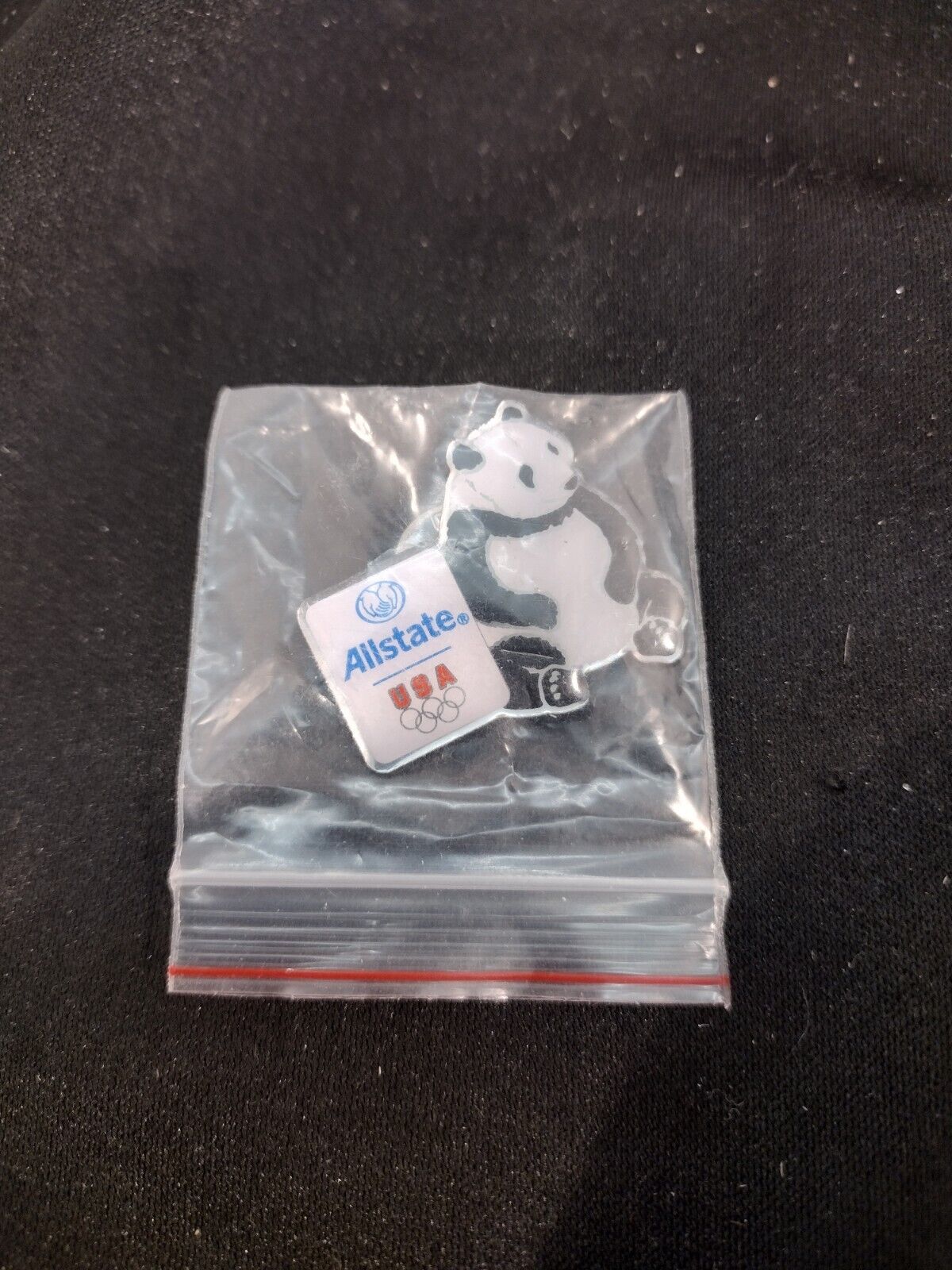 NOS Olympic Panda Advertising PIN Allstate HAT tie lapel pin 2006 GAMES USA
