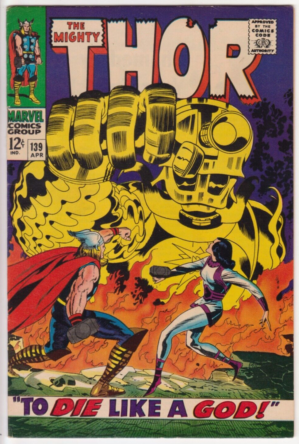 The Mighty Thor #139, Marvel Comics 1967 VF 8.0 Stan Lee and Jack Kirby
