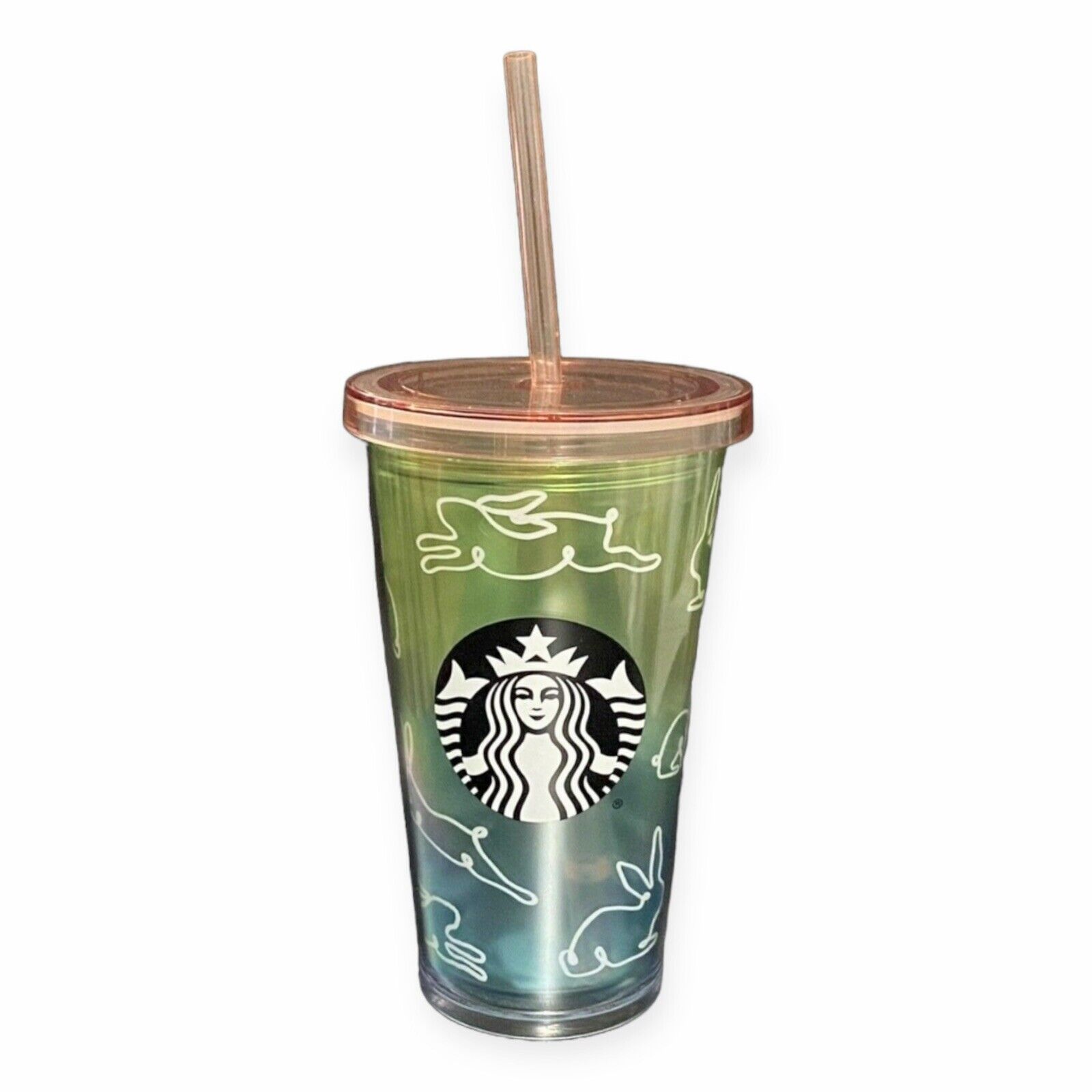 Starbucks Easter Bunny Rainbow 2019 LE Spring Cold Cup Tumbler Logo Pastel 16oz