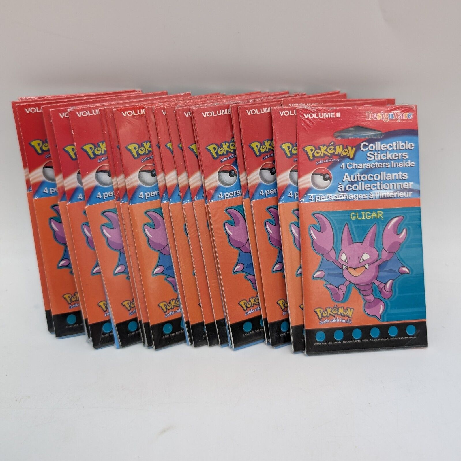 Lot Of 20 Packs VTG Pokémon DesignWare Stickers, Gligar Quagsire Hoppip Meganium