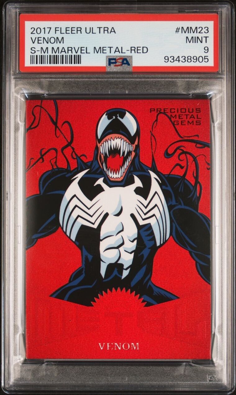 2017 Fleer Ultra Spider-Man Venom Red Precious Metal Gems PMG PSA 9 /99 #MM23 