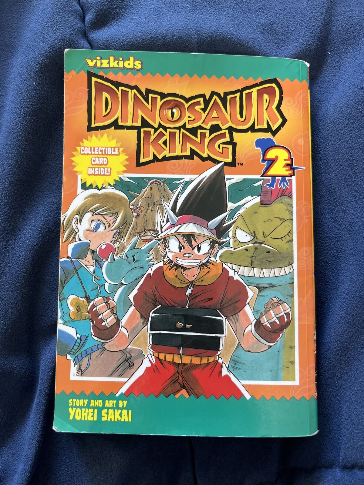 Dinosaur King Vol. 2 2010 Manga Book Yohei Sakai Card VizKids Viz Media FOXING