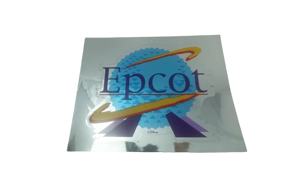 Disney Epcot Center Vintage 1990s Silver Foil Spaceship Earth Unused Sticker