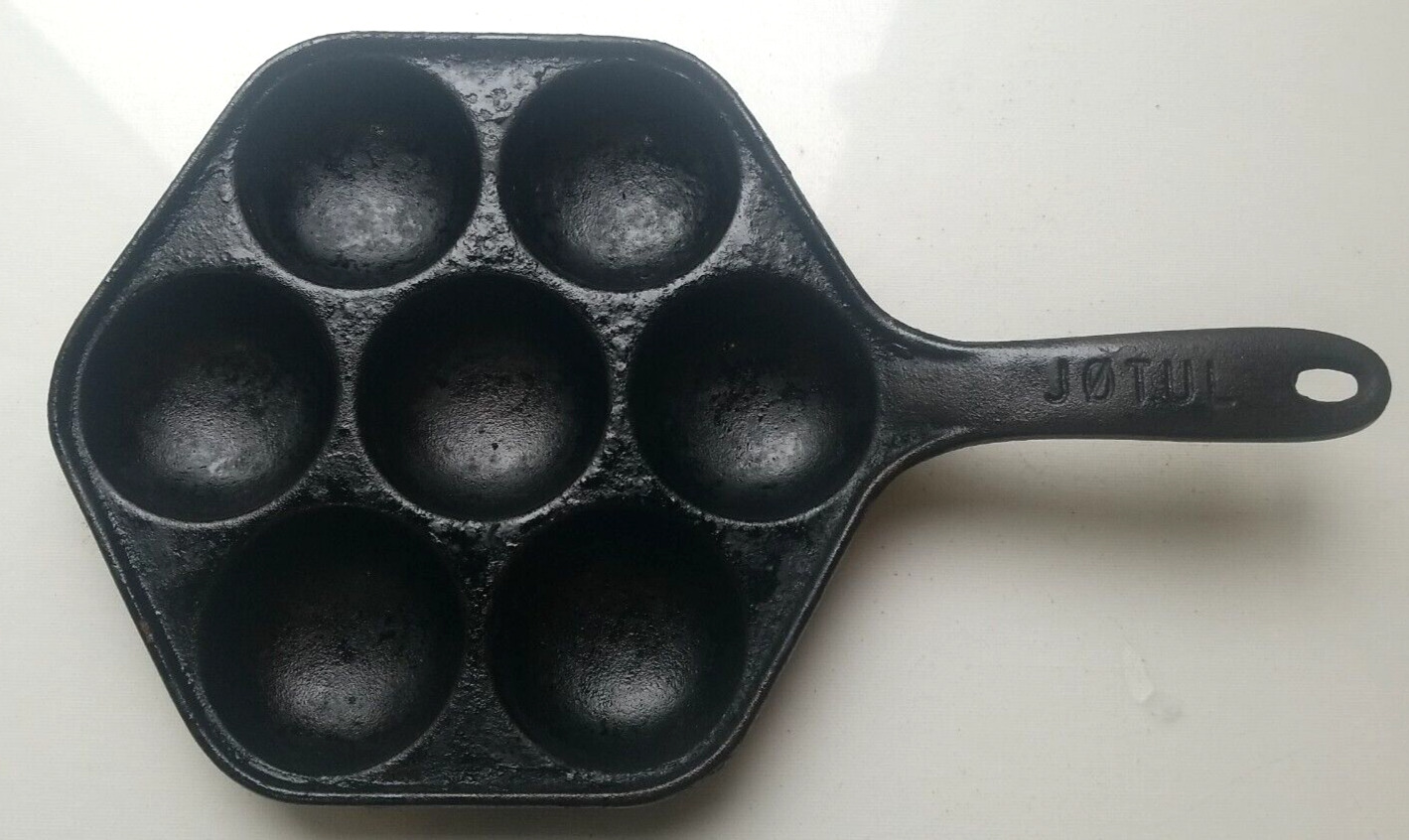 Vintage Jotul Cast Iron Aebleskiver Pan Made in Norway
