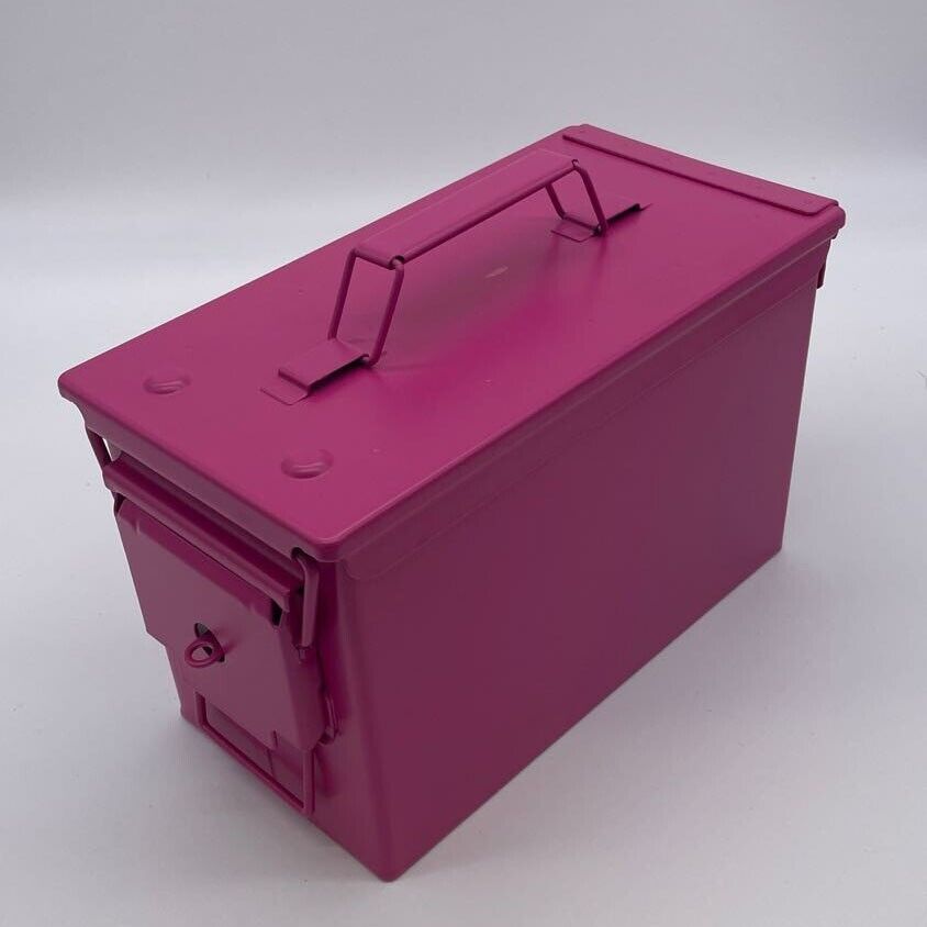 Ammo Box New Lockable Pink 50Cal Military Spec Metal UK Made
