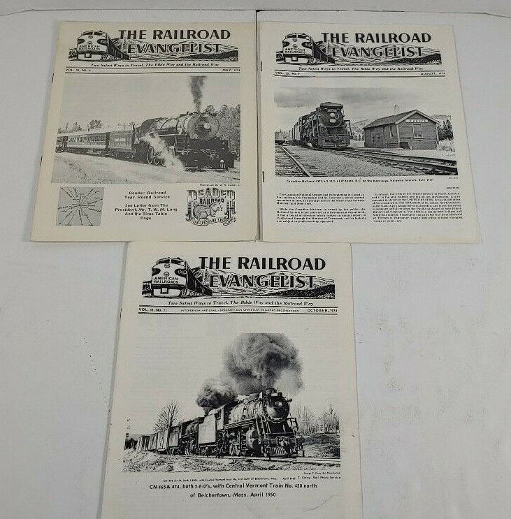 The Railroad Evangelist Newsletter Bulletin lot of 3 1974